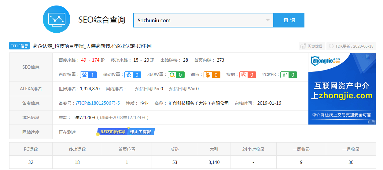 工商注册网站优化案例